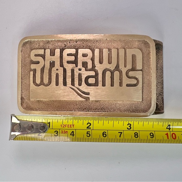 Bronze Sherwin Williams Painting Painter Paint Store 70s Vtg Belt Buckle - Picture 7 of 7